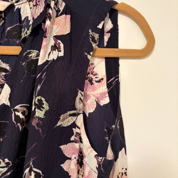 Rebecca Taylor Navy Magnolia Crepe Dress Size 4 - Picture 5 of 8